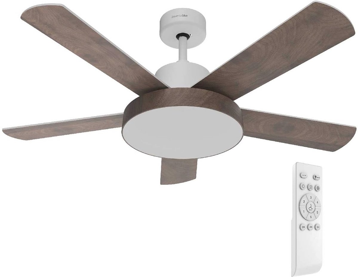 Plafondventilator met LED-lamp en afstandsbediening - 122 cm, 60 W, 6 snelheden, stille DC-motor
