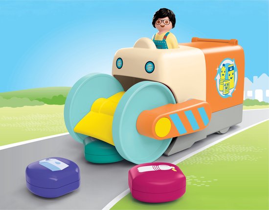 PLAYMOBIL - JUNIOR - Leuke vuilniswagen - Speelgoed vanaf 1 jaar - Cadeau voor peuters - Bevordert bewustwording tegen milieuvervuiling - Duurzaam speelgoed met verzamelfunctie & accessoires - 71774 van Merkloos — afbeelding 3