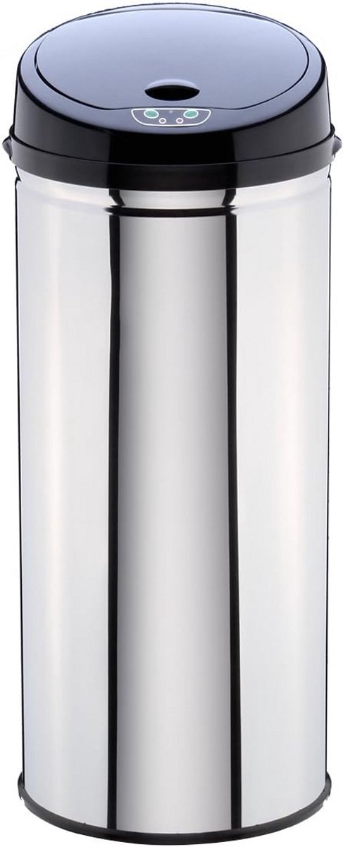 Ronde Sensor Prullenbak 42 Liter - Automatisch Openende Metalen Afvalemmer