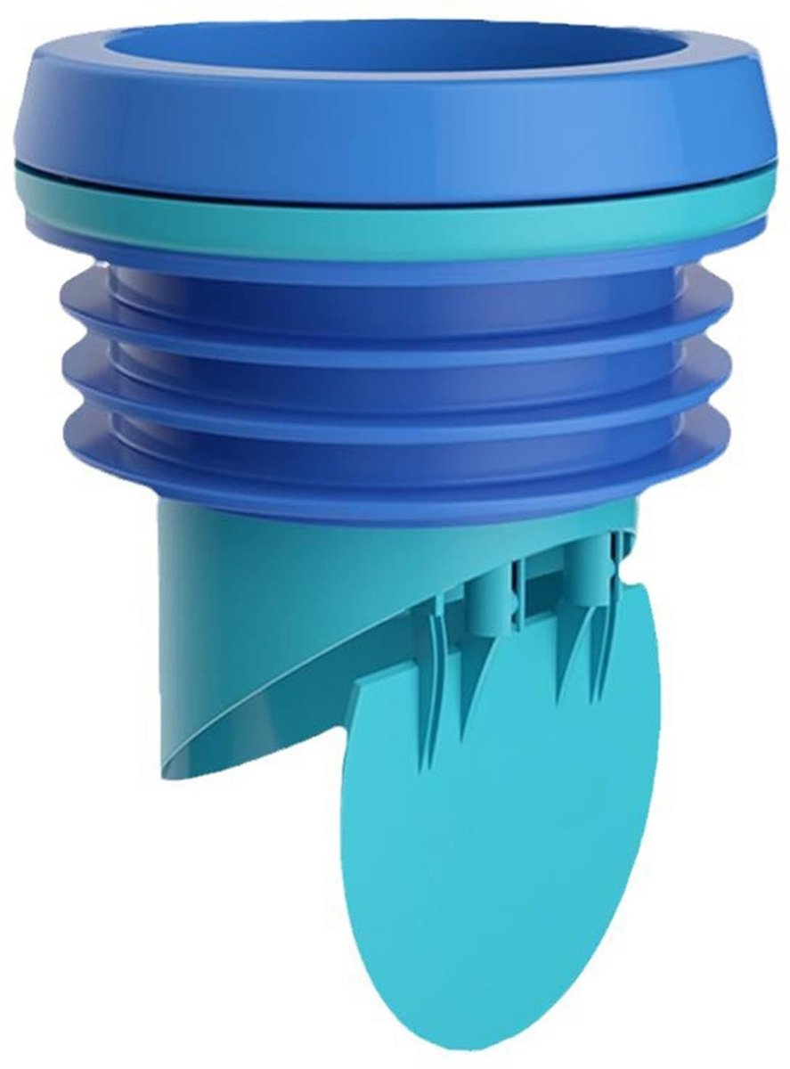 Toiletflenzen, universele toiletflens rubberen ring met terugslagklep, lekvrije toiletaccessoires past op 110 mm/4,33 inch kaliber afvoer (blauw)