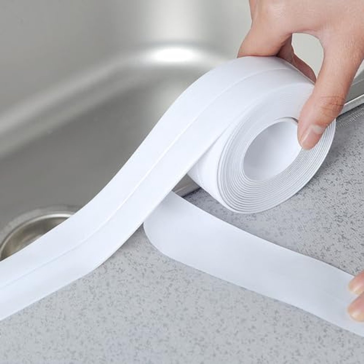 waterdichte afdichtingstape, flexibele rolband, waterdichte tape voor keuken en badkamer (320 x 3,8 cm)
