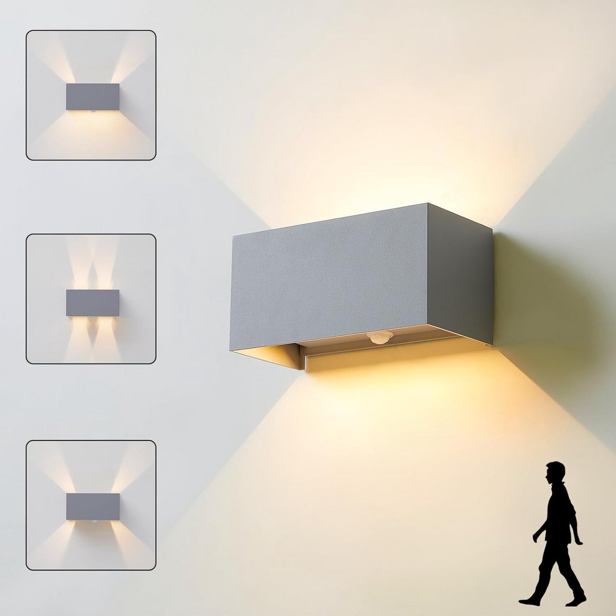 Waterdichte LED Wandlamp Buiten met Bewegingsmelder Warm Wit
