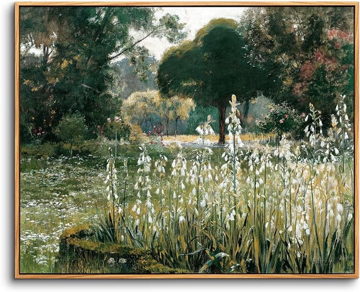 Stunq® Vintage canvas foto's met lijst, hout, 20 x 25 cm, kleine wandafbeeldingen voor woonkamer, natuur, zomer, landschap, kunstdruk, wanddecoratie, slaapkamer, schilderij, desktop, badkamer