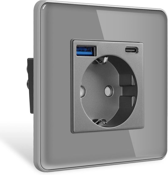 Inbouw Wandcontactdoos Met Usb A En Type C Aansluiting Enkele Schuko 