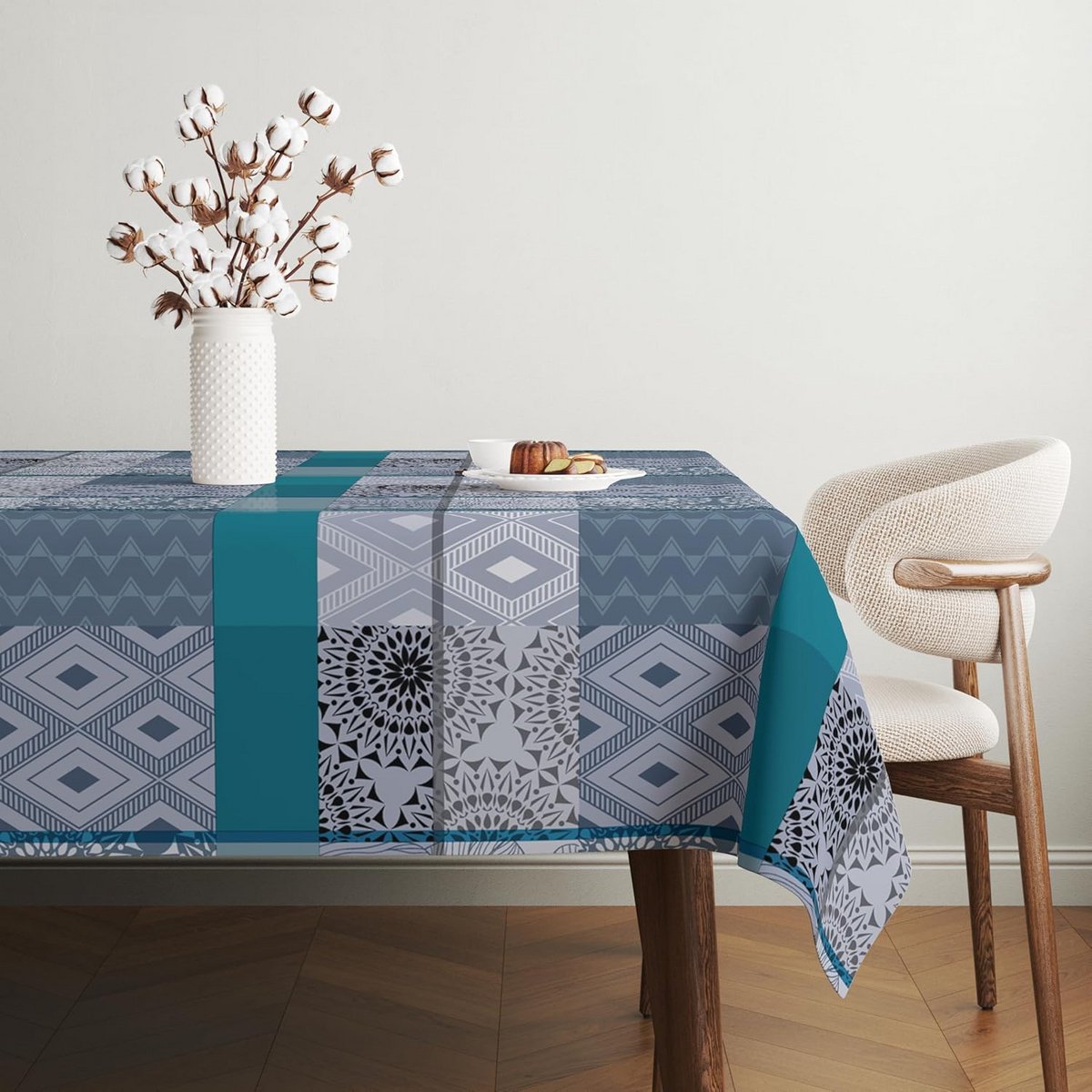 Wasbaar Tafelkleed Blauw - Waterdicht en Vuilafstotend Tafelzeil 250x140 cm