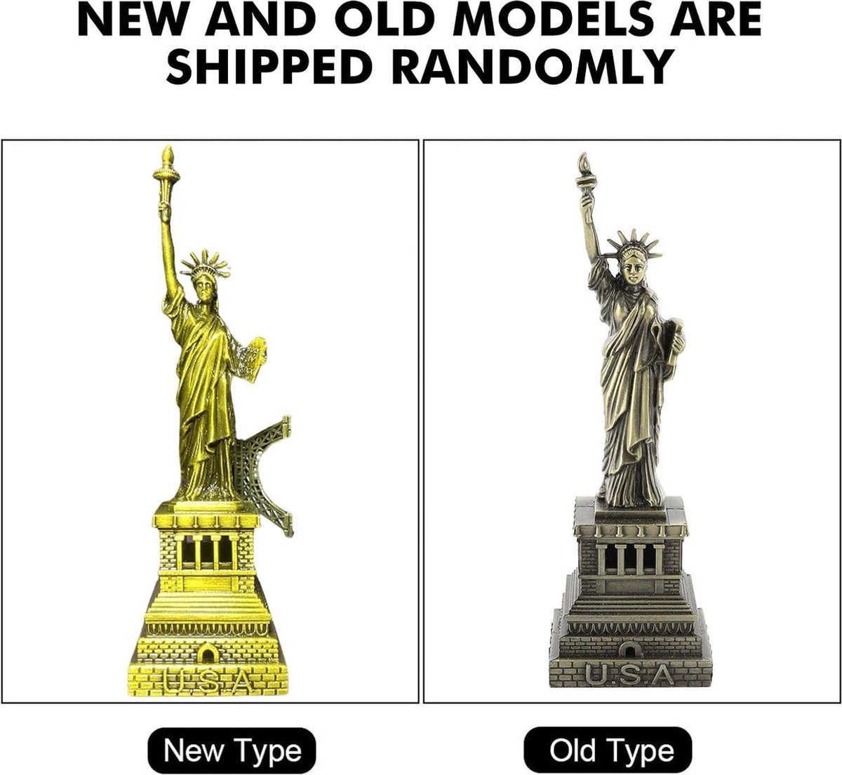 Stunq® Standbeeld - Decoratief Handgemaakt Metaal Vrijheidsbeeld Koper American New York Figuur voor Souvenirs Home Decoratie Metalen Geschenken (H: 15 cm)