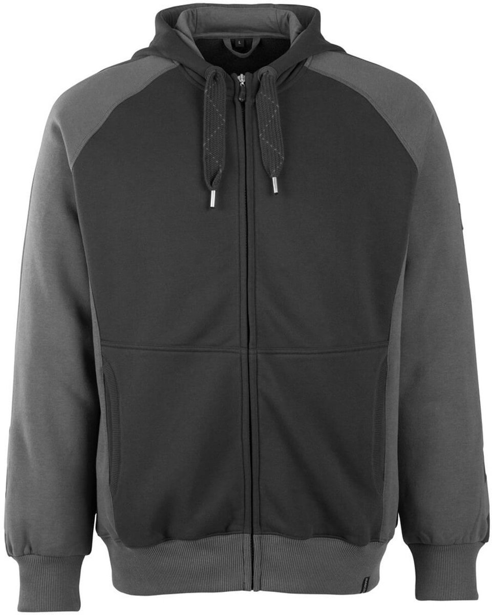 Mascot Unique Capuchontrui met rits 50566-963 - zwart/donkerantraciet - 4XL