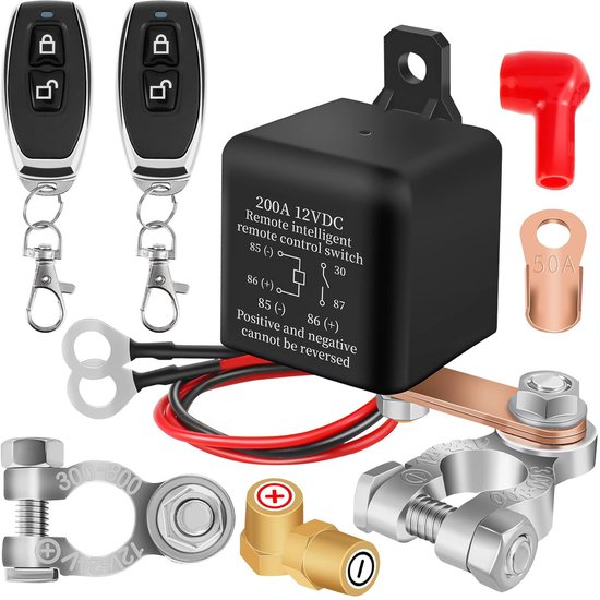12V Auto Accu Schakelaar Met Afstandsbediening 200A Relais Voor 12V Auto Accu Schakelaar Met Afstandsbediening 200A Relais Voor