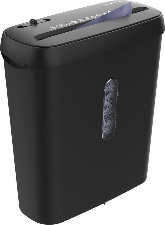 Papierversnipperaar Voor Thuis - Compacte Papiervernietiger 8 Liter - Vernietigt 6 Vel - Stroken P2 - Zwart - Vivid Green