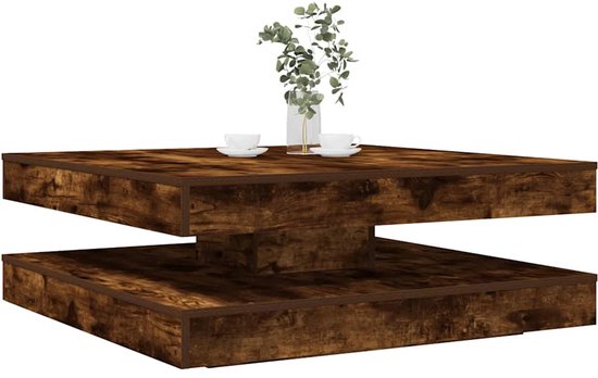 SanBouSi Bijzettafel C-vorm, houten salontafel, in hoogte verstelbaar (45-80 cm), bijzettafel 360 graden roterend, hoekig, gekanteld, laptoptafel voor sofa, sofa, bed, banktafel voor woonkamer