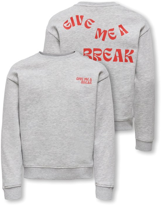 Pull oversize à col S Only Kogcamine pour Filles - Gris clair mélangé/Rouge Mars