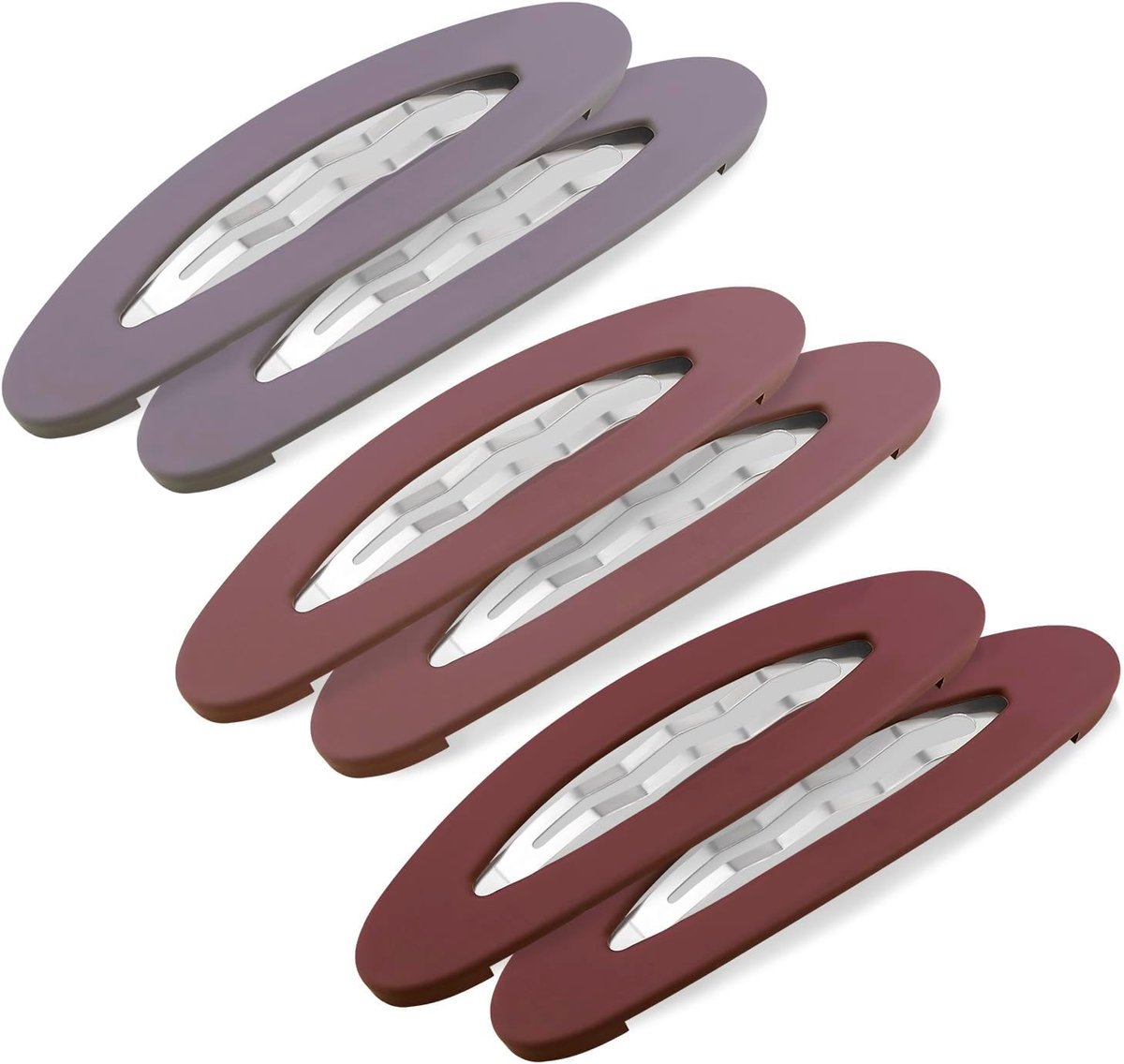 6Pcs 9cm Large Snap Barrettes - Burgundy Matte Snap Hair Barrettes - Haaraccessoires Voor Meisjes En Vrouwen - 3 Kleur 02