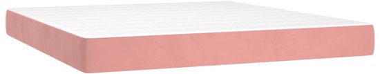 vidaXL-Boxspring-met-matras-en-LED-fluweel-roze-160x200-cm