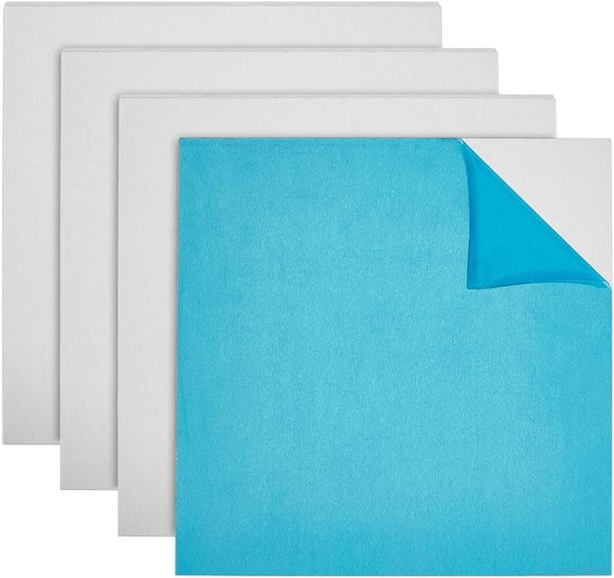 Provento - Aluminium plaat 20x20cm 0.5mm zilver met beschermfolie - 4 stuks - voor sieraden maken, hand stempelen, embossing
