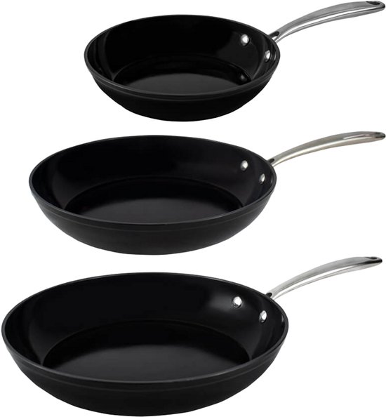WECOOK Ecogreen Pannenset, 3 stuks, 18-20-24 cm, aluminium
