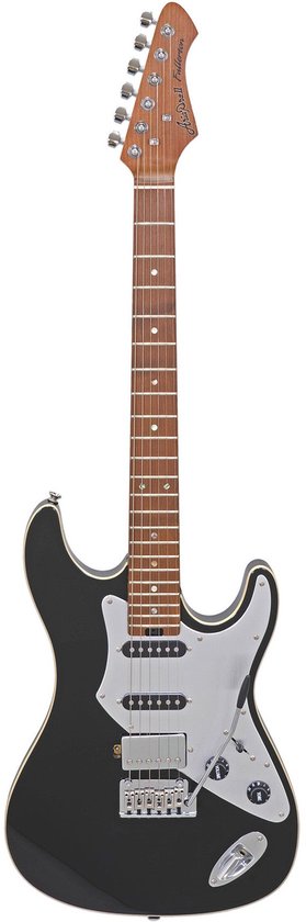 Aria Pro II Hot Rod Collection 714-GTR Black elektrische gitaar met aluminium slagplaat