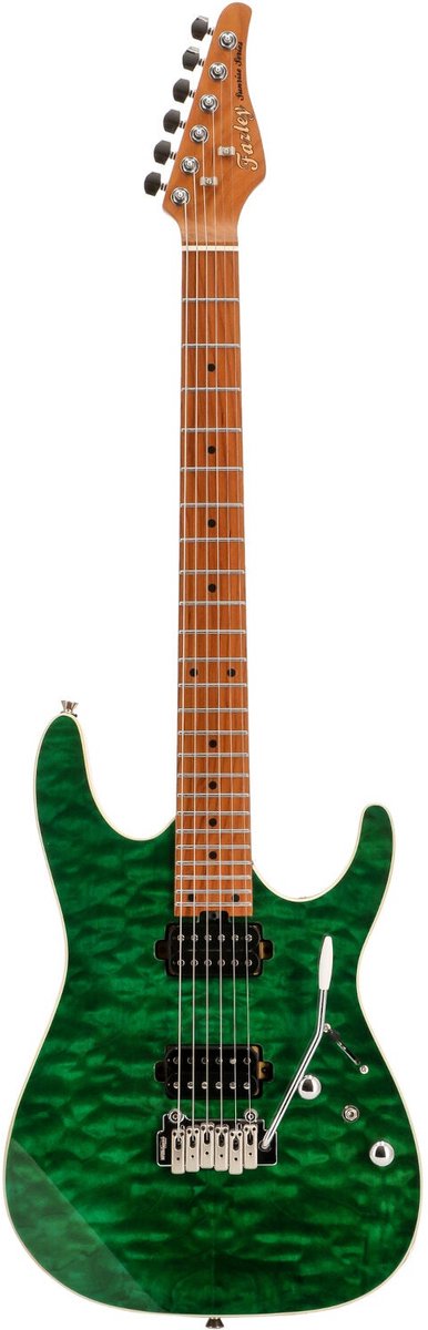 Fazley Sunrise Series Seawave Transparent Green elektrische gitaar met deluxe gigbag