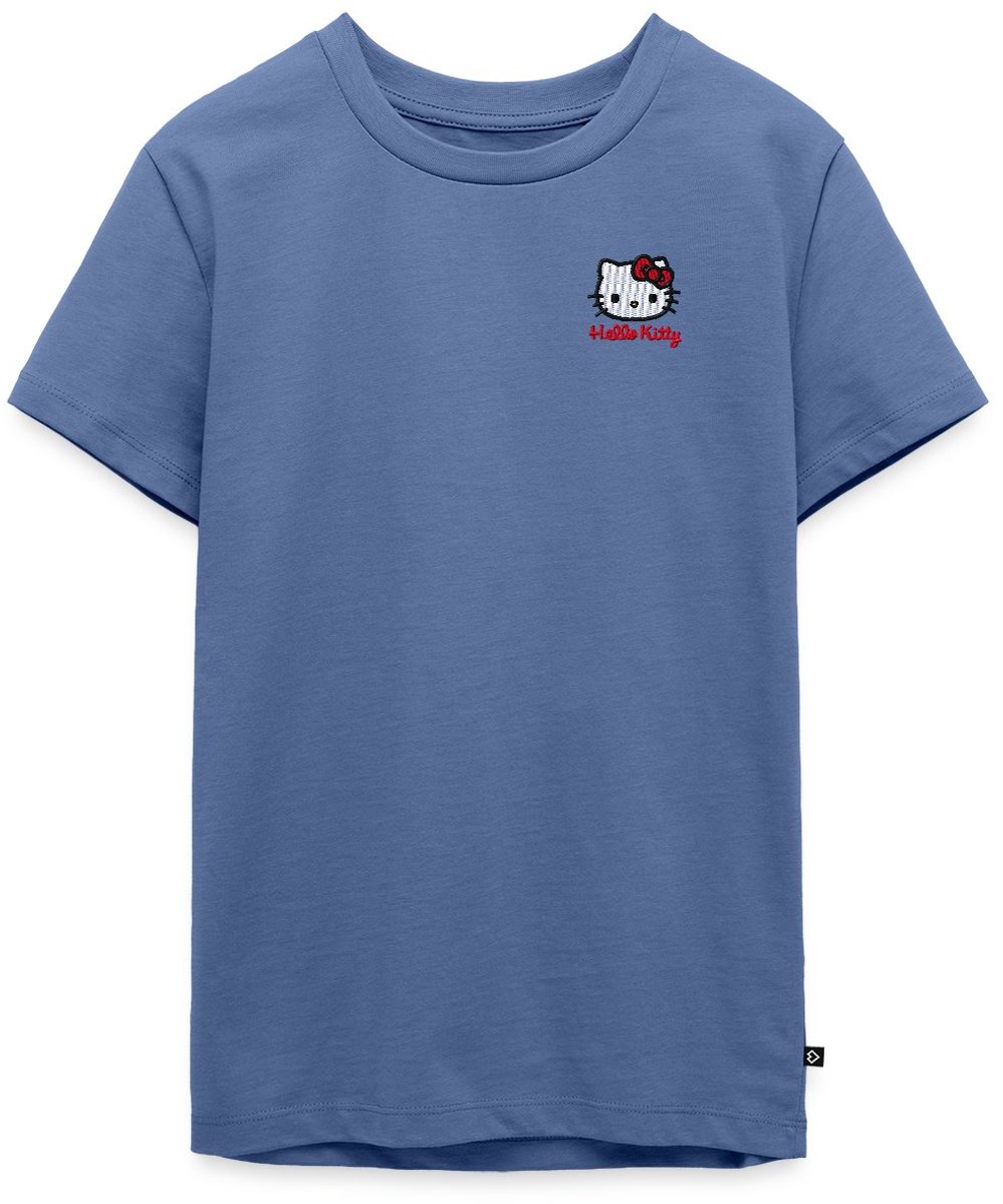 Hello Kitty Geborduurd Portret Premium T-Shirt Tiener