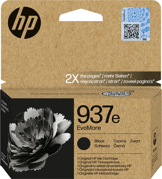 HP 937e EvoMore originele zwarte inktcartridge