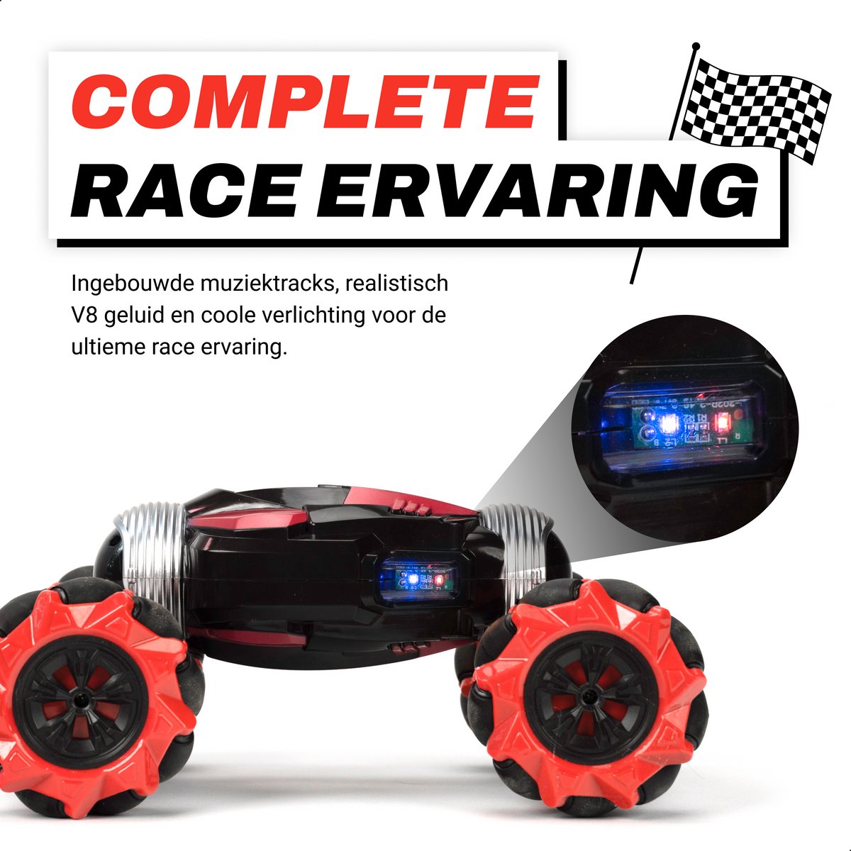 Chéroy RC Stunt Car - Rood - Radiografisch Bestuurbare Stunt Auto - RC Auto - Hyper 4WD Twist - Offroad - Speelgoed voor Binnen en Buiten — afbeelding 3
