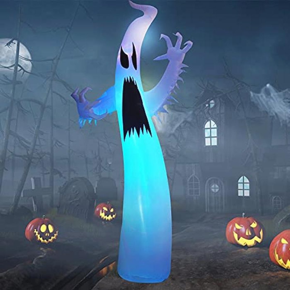 3.6m Halloween Opblaasbare Spook met LED-verlichting - Decoratie voor Binnen en Buiten