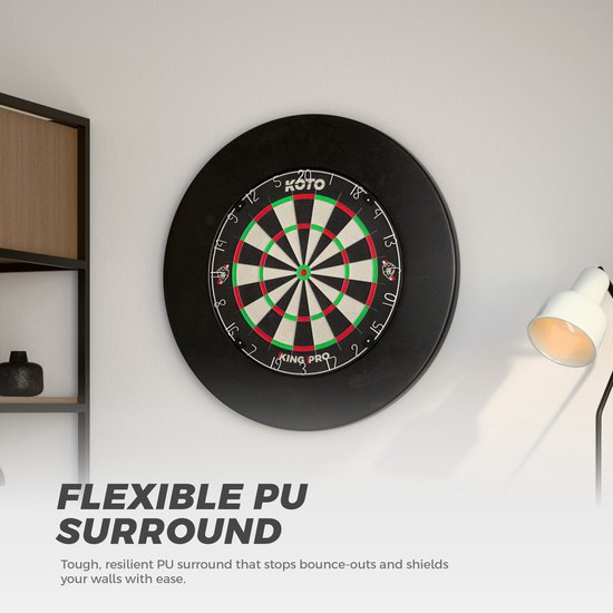 KOTO Dartbord Surround Zwart, Hoogwaardige Dartomranding, Dart Surroundring, Bescherming Pijlen & Muren, Gemakkelijk te bevestigen van KOTO — afbeelding 2