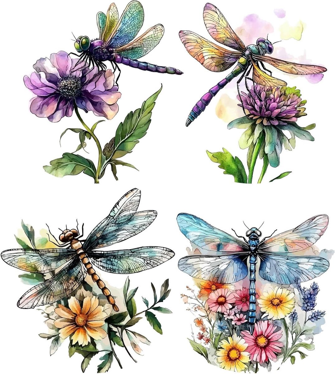Ronte - Raamstickers voor Stop Vogels Stakingen, Lente Zomer Bloemen Bloesem, 16 cm - Waterdichte PVC Decal, Niet-klevend, Herbruikbaar