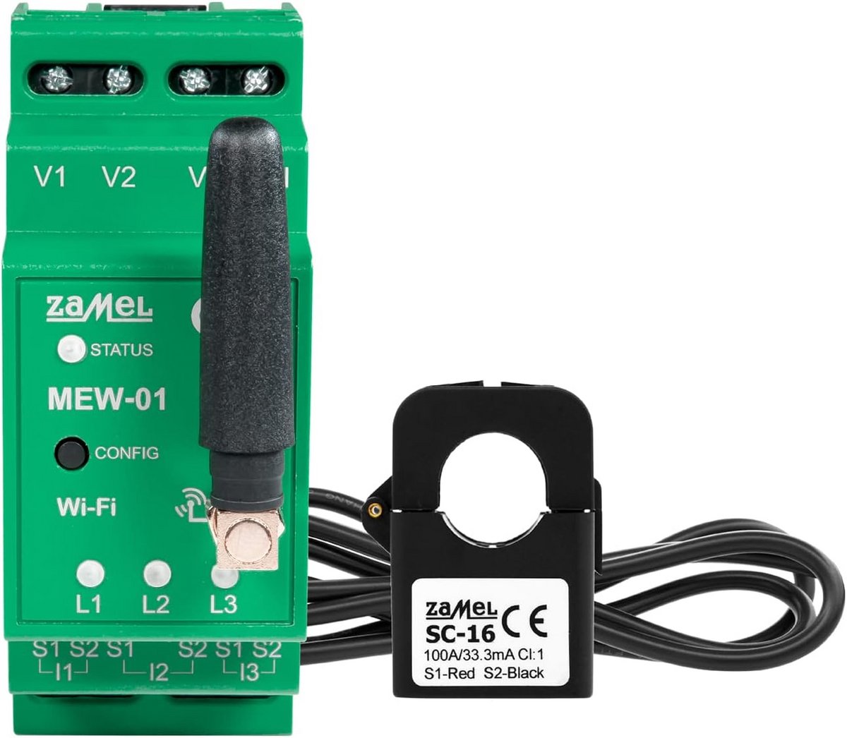 Energiemonitor 3 fasen Wi‑Fi – stroommeting en -bewaking MEW‑01/1F