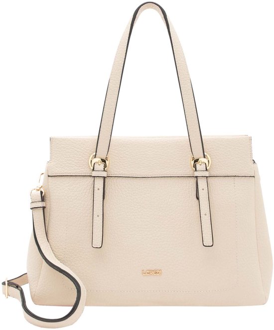 L.CREDI handtas schoudertas Ramira Shopper White Sand crème | bol