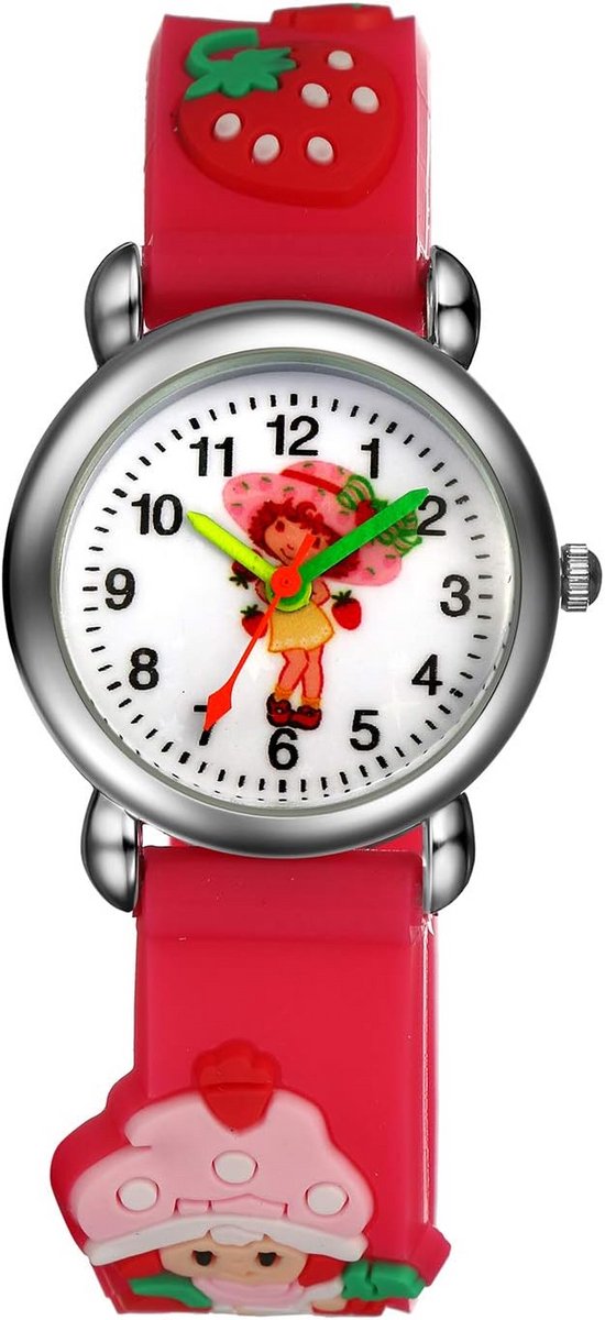 Kinderhorloge met 3D zeemeermin print - roze leer met verstelbare band