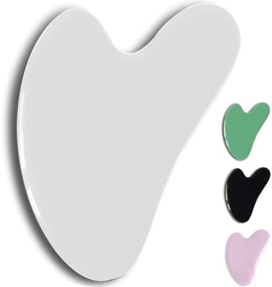 Gua Sha Hartvormige Jade Steen - Natuurlijke Massage voor Gezicht, Ogen, Nek en Lichaam