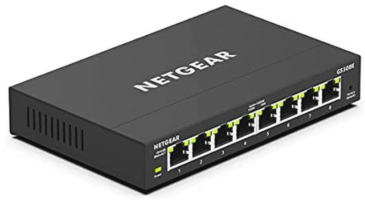 8-poorts Gigabit Ethernet Switch met beheermogelijkheden