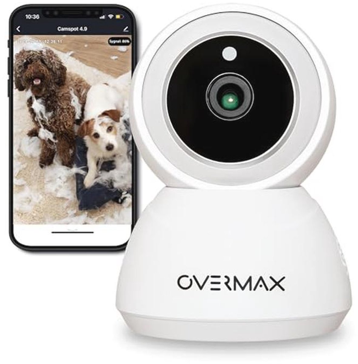 Draaibare WiFi Indoor Bewakingscamera met Nachtzicht, Full HD Resolutie, Bewegingssensor en Alarm