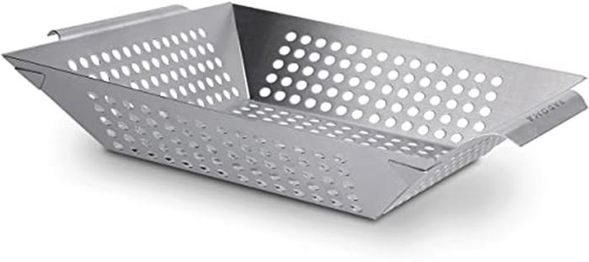 Roestvrij Stalen Grillmand voor Vlees Groenten en Vis 30 x 30 x 6 cm Vaatwasmachinebestendig