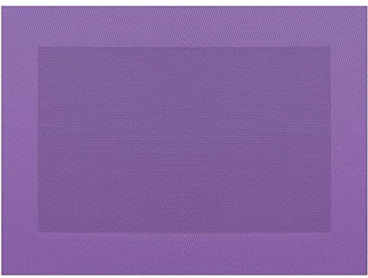 Set van 6 paarse geweven kunststof placemats 43 x 30 cm