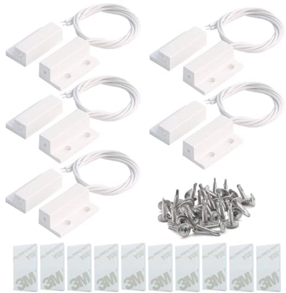 Veiligheidsvenster Poortcontactsensor Alarm Magnetische Reed-schakelaar Deursensor 5 Stuks