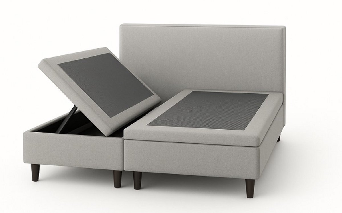 Boxspring met Opbergruimte & Hoofdbord – Zonder Matras (ALLE MATEN VERKRIJGBAAR) - 70x170 (Ook verkrijgbaar inclusief matras) + (Verkrijgbaar in Zwart, Antraciet, Licht Grijs en Beige)