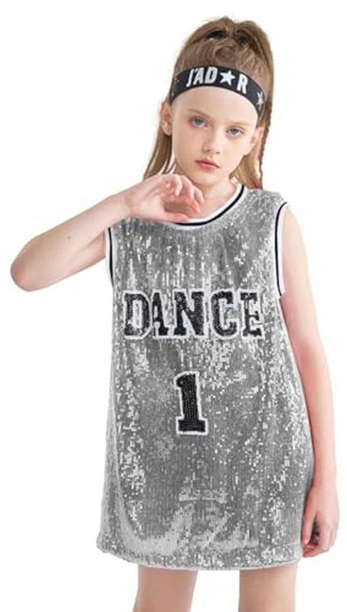 Pailletten Danskostuum voor Meisjes - Hiphop Dansoutfit 116-122