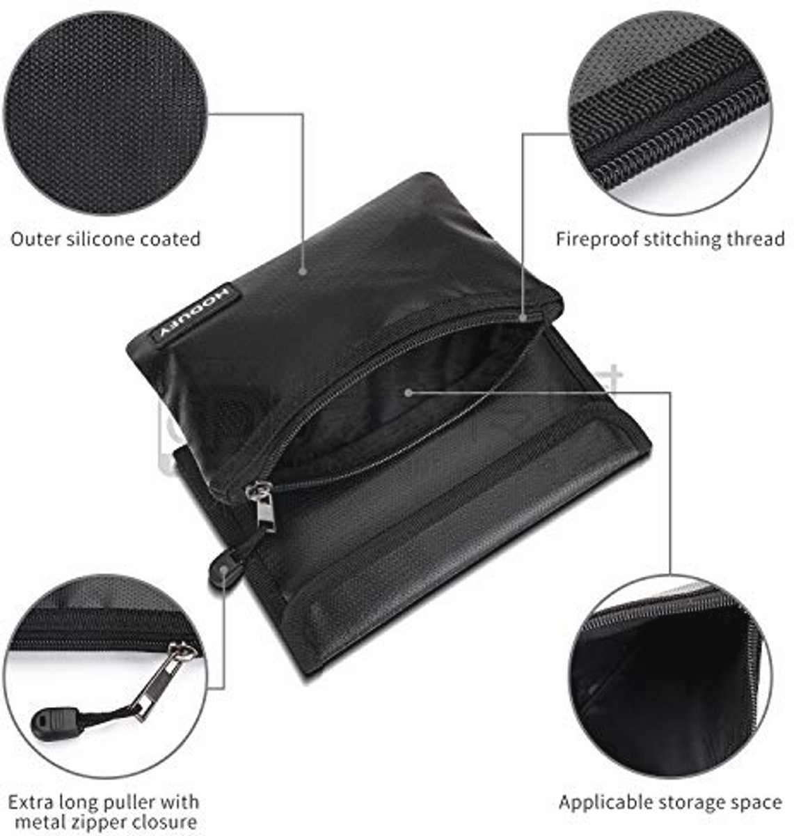 Brandwerende tas - 5 x 8 inch, niet-jeukend, vuurvast, ideaal voor waardevolle spullen (2-pack)