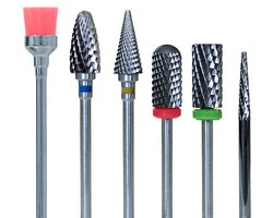 FOOCCA® Tungsten Nagelfrees Bitjes - Elektrische Nagelvijl Opzetstukjes - Tungsten Carbide Nagel Bitjes - Wolfraam Carbide Bits - Universeel Formaat Nagel Bitjes - Set 6 stuks - Nagel Frees
