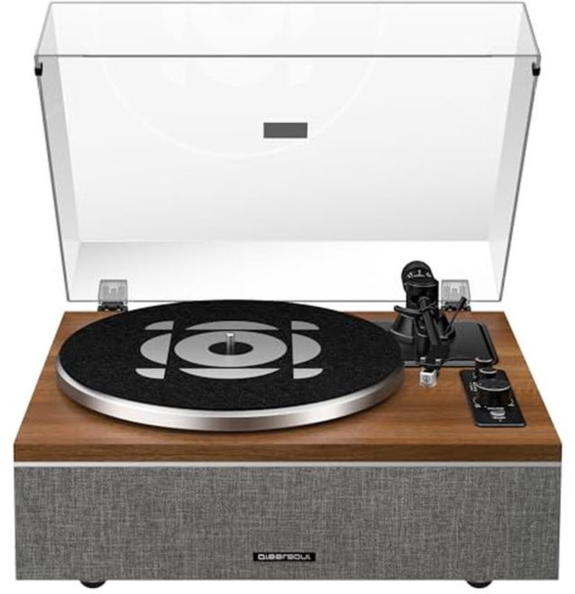 Vinyl Platenspeler met Geïntegreerde Luidsprekers en Bluetooth - Vintage Design in Walnoot