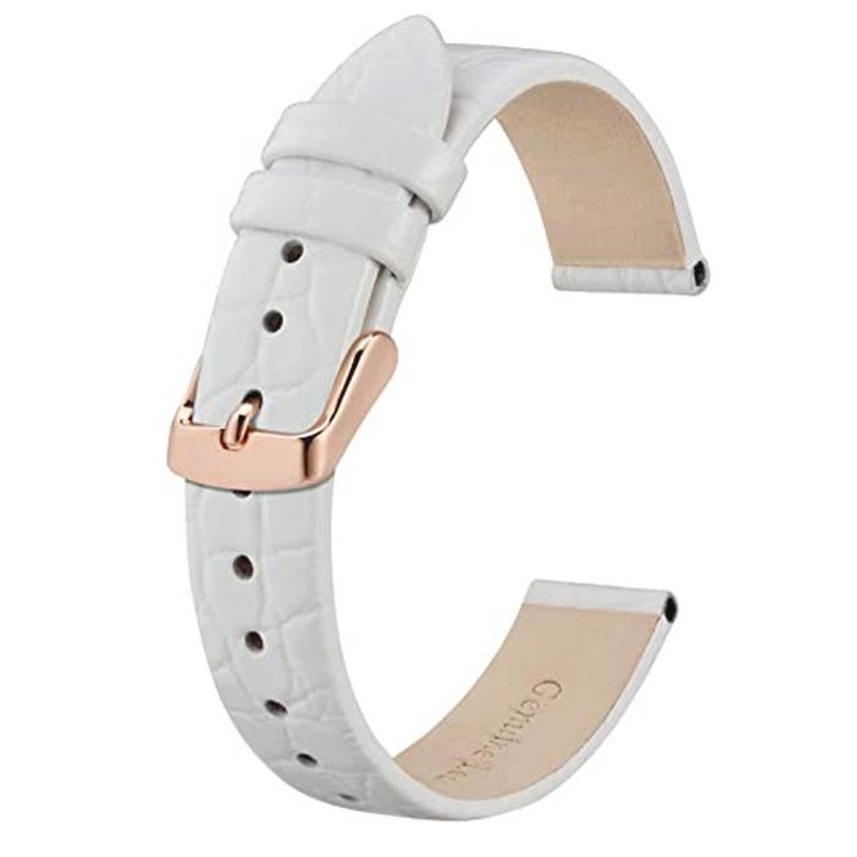Dunne leren horlogebanden voor dames met krokodillenpatroon - 8mm tot 20mm breedte