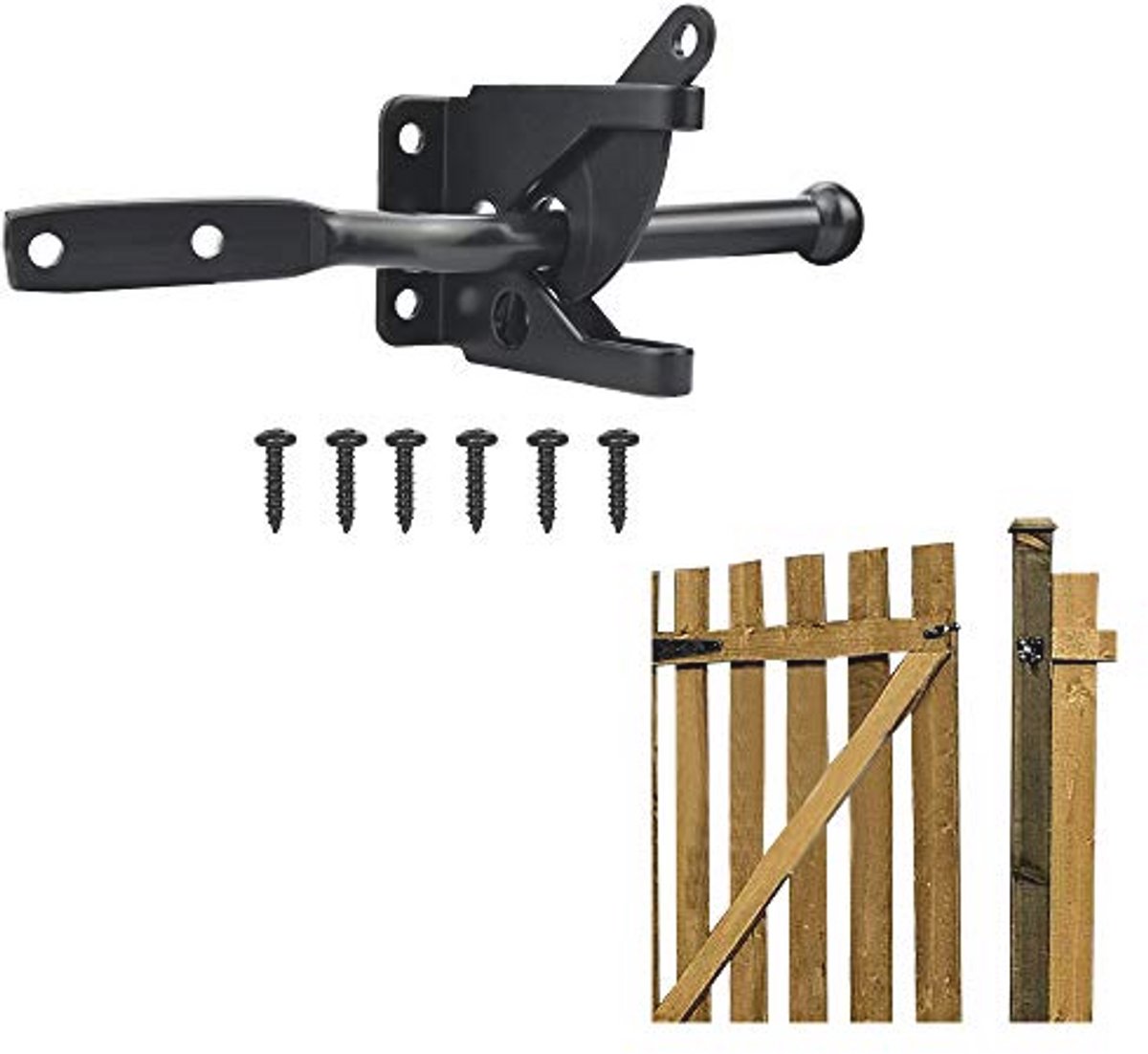 Tuinturval, roestvrij staal, tuinpoortsluiting, poortgrendel, kantelslot, zelfborgende gre