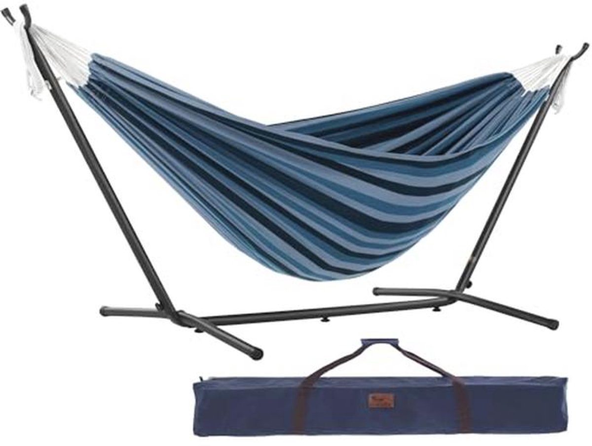 Katoenen hangmat met standaard 250 cm - Perfect voor ontspanning in tuin of huis