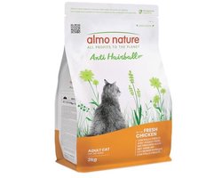 Anti-Hairball Kattenbrokken - Droogvoer tegen Haarballen met Vezels en Kip - 2 kg