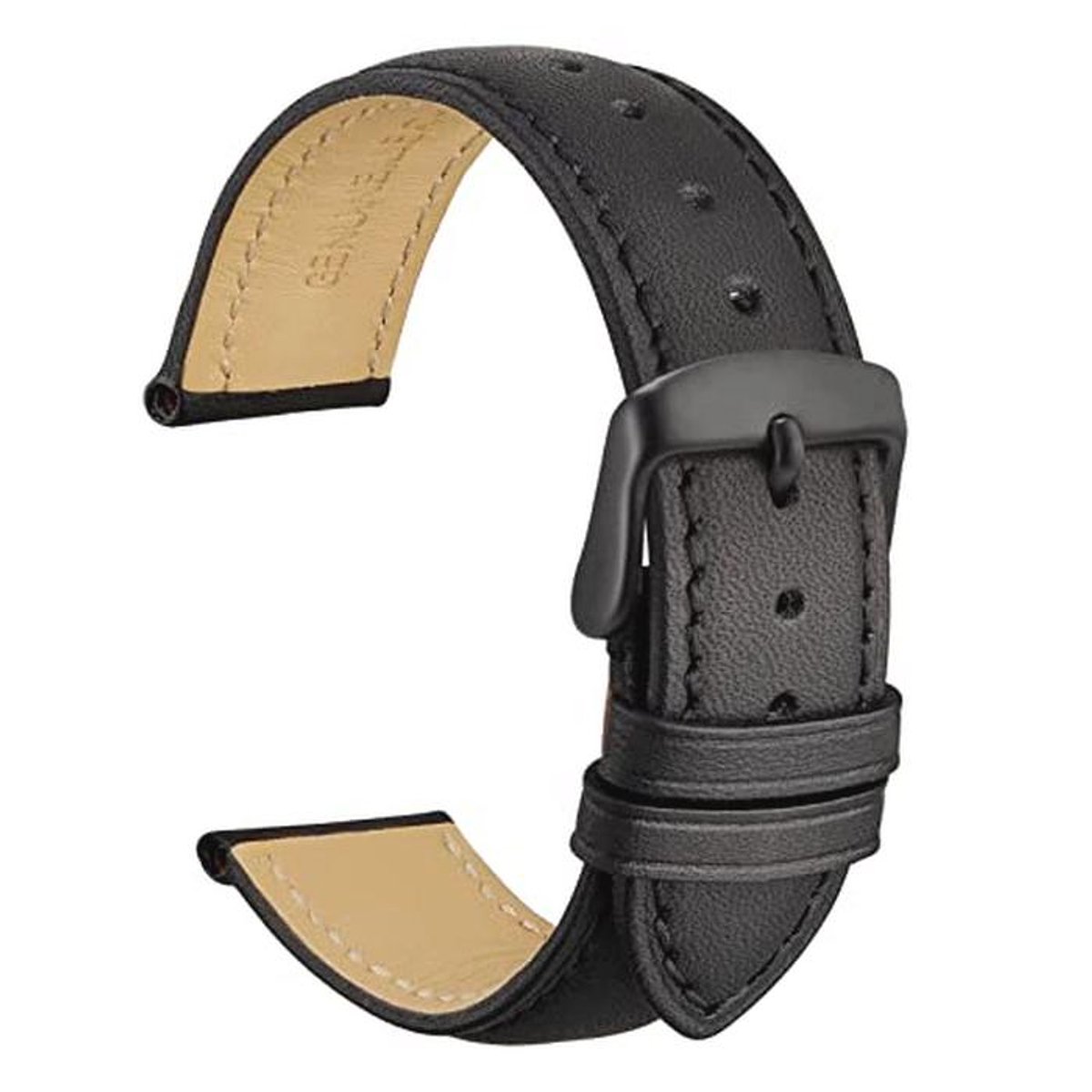 Vintage Leren Horlogebanden met Zwarte Gesp - Vervangende Armbanden 18mm tot 24mm