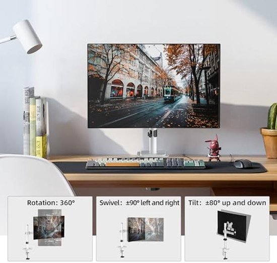 Verstelbare monitorarm voor bureau - Voor 13-32 inch schermen, 10 kg ...