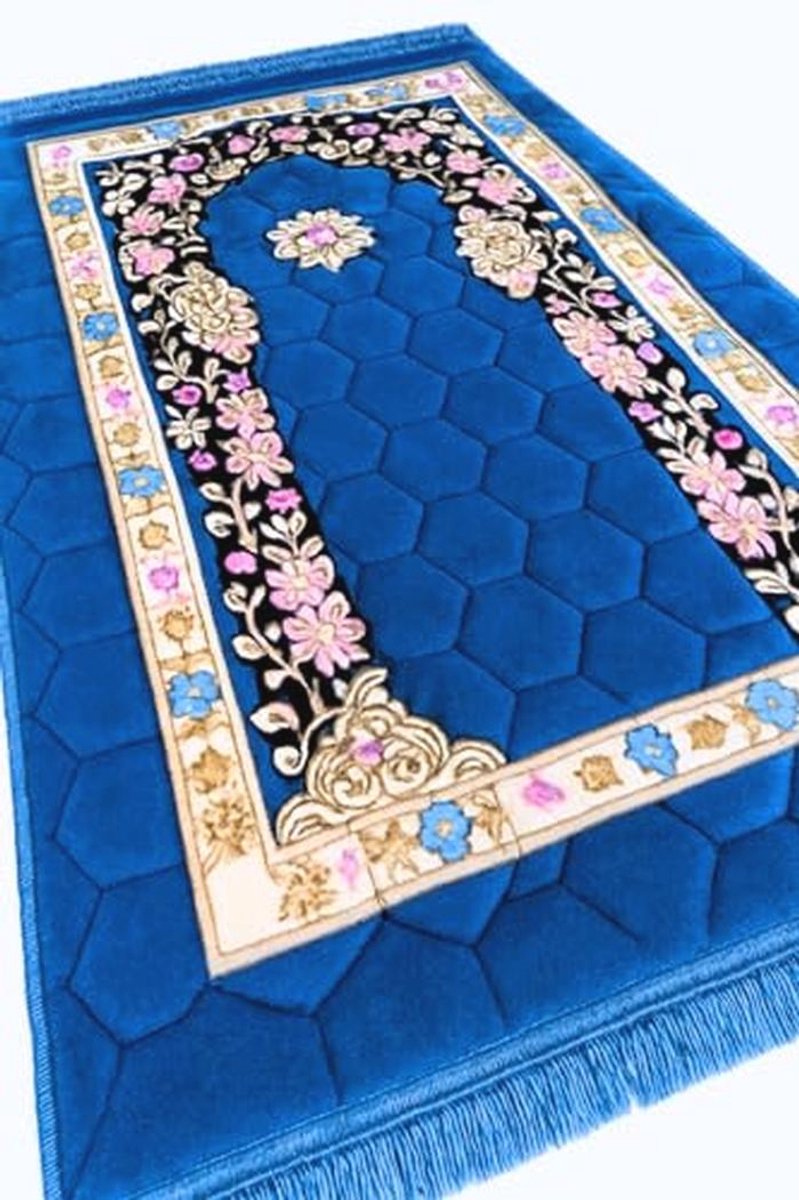 Luxe Gewatteerd Gebedsmat voor Moslims met Gebedskralen - Ideaal voor Ramadan en Eid