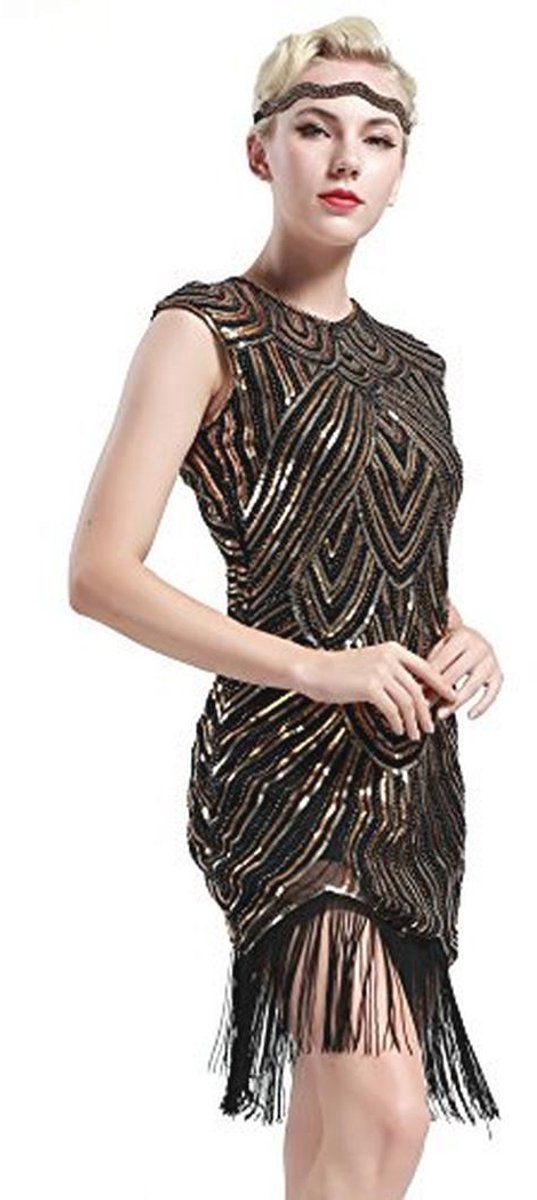 Flapper Jurk 1920s Kralen Great Gatsby Stijl