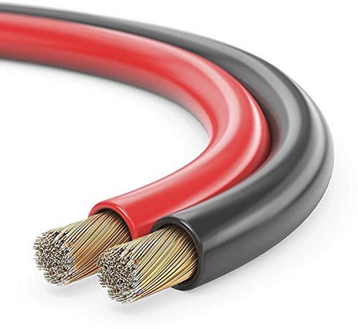 10 meter 2 x 4,00 mm² CCA luidsprekerkabel in rood/zwart